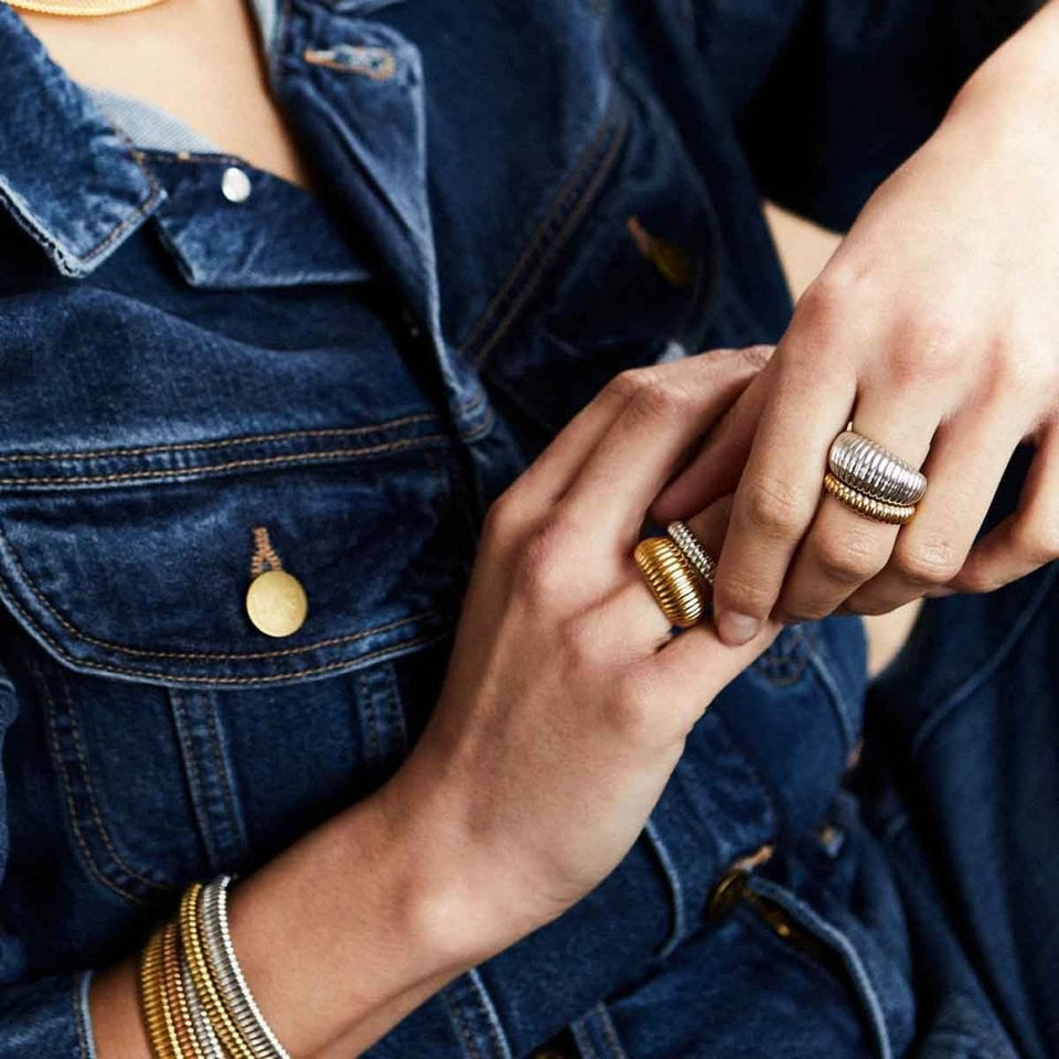Ti Sento Ladies Iconic Ribbed Band Ring