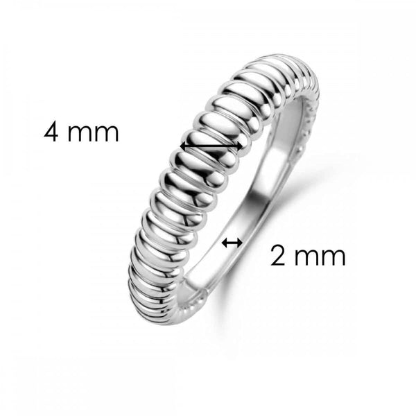 Ti Sento Ladies Iconic Ribbed Band Ring
