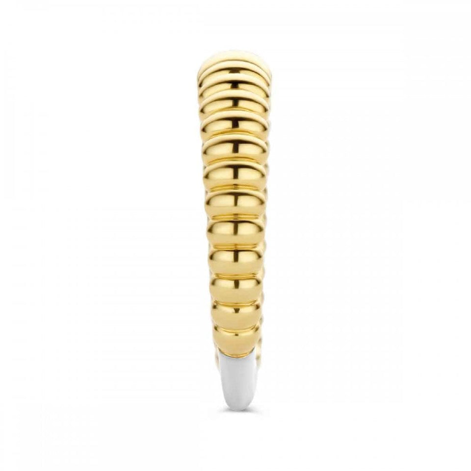 Ti Sento Ladies Iconic Ribbed Gold Plated Band Ring