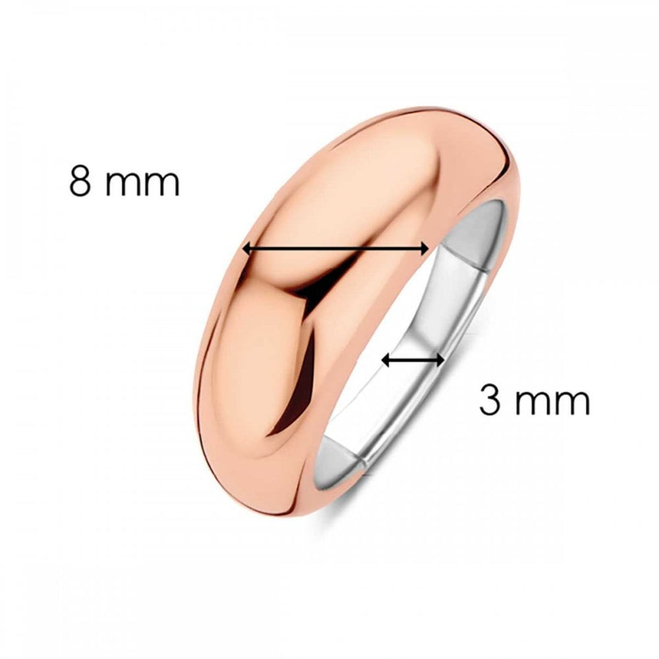 Ti Sento Ladies Milano Rose Gold Domed Ring