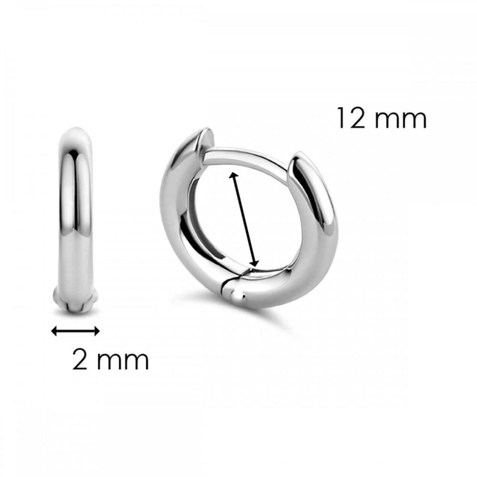 Ti Sento Ladies Minimalistic Huggie Hoop Earrings