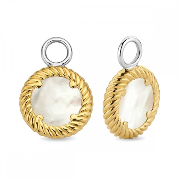 Ti Sento Ladies Mother of Pearl Twist Circle Ear Charms