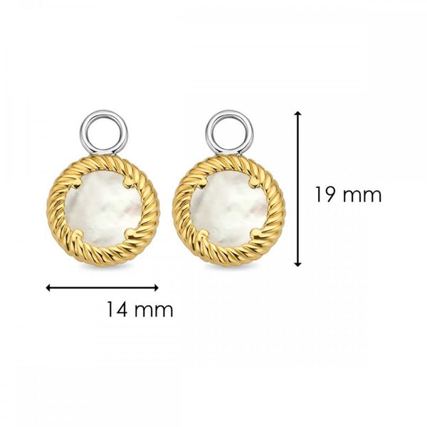 Ti Sento Ladies Mother of Pearl Twist Circle Ear Charms