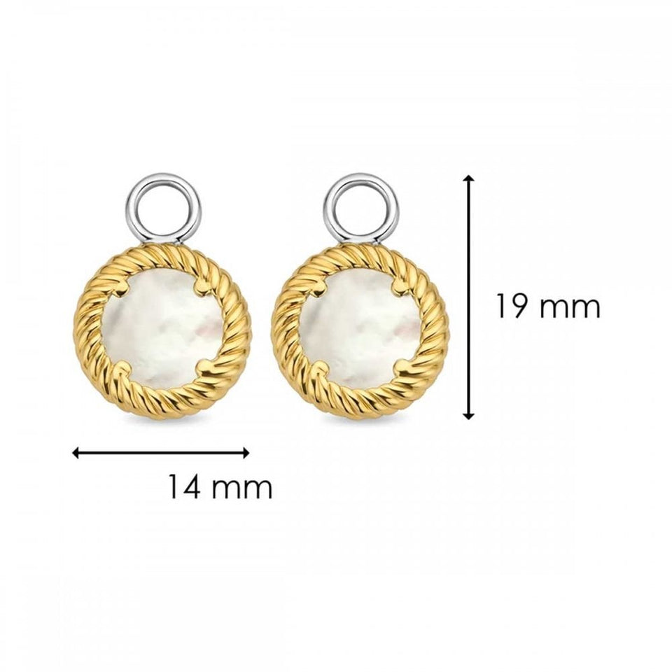 Ti Sento Ladies Mother of Pearl Twist Circle Ear Charms
