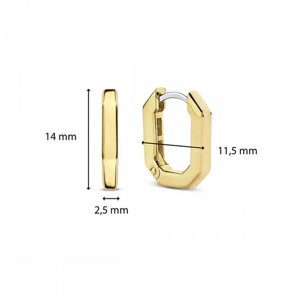 Ti Sento Ladies Oval Shaped Gold Plated Hooped Earrings