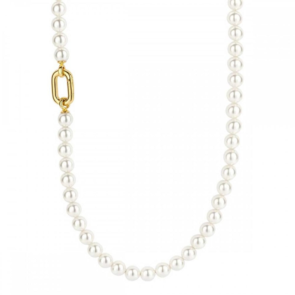 Ti Sento Ladies Statement Gold Plated Beaded Pearl Necklace