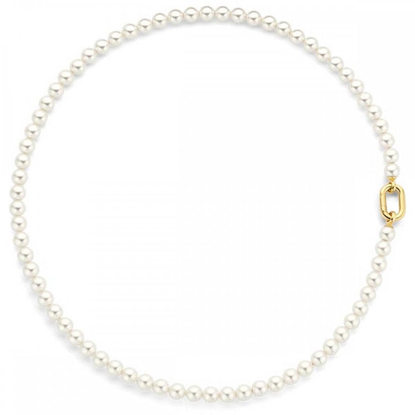 Ti Sento Ladies Statement Gold Plated Beaded Pearl Necklace