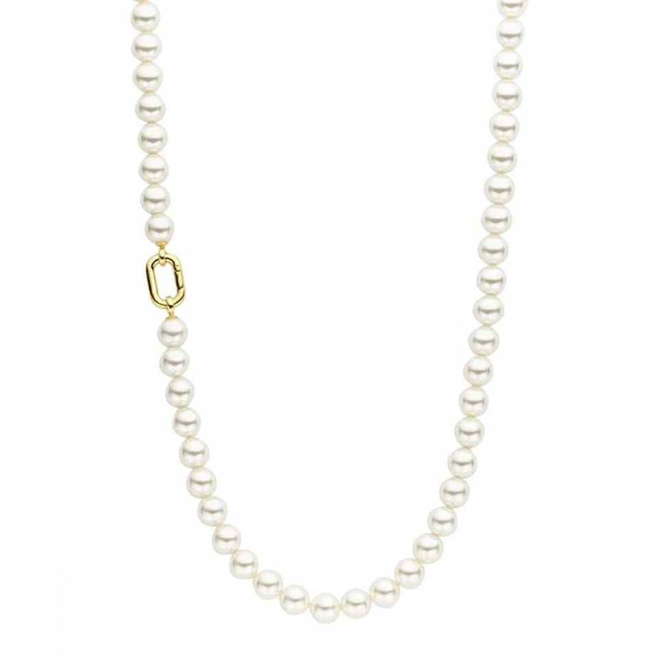Ti Sento Ladies Statement Oval Clasped Pearl Necklace