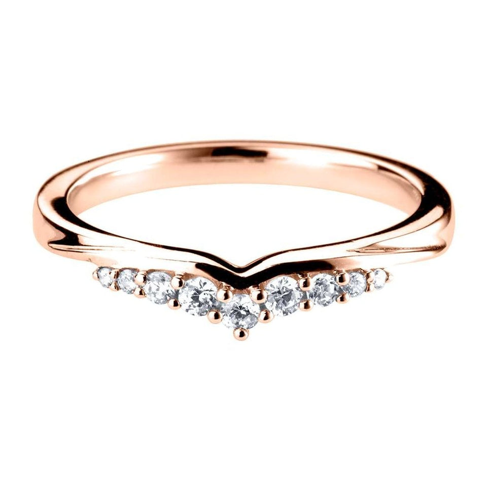 Francis & Gaye Tiara-inspired Diamond Set V Silhouette Shaped Band