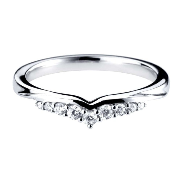 Francis & Gaye Tiara-inspired Diamond Set V Silhouette Shaped Band