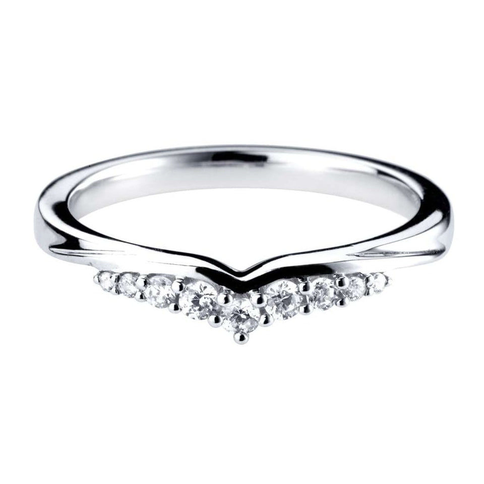 Francis & Gaye Tiara-inspired Diamond Set V Silhouette Shaped Band