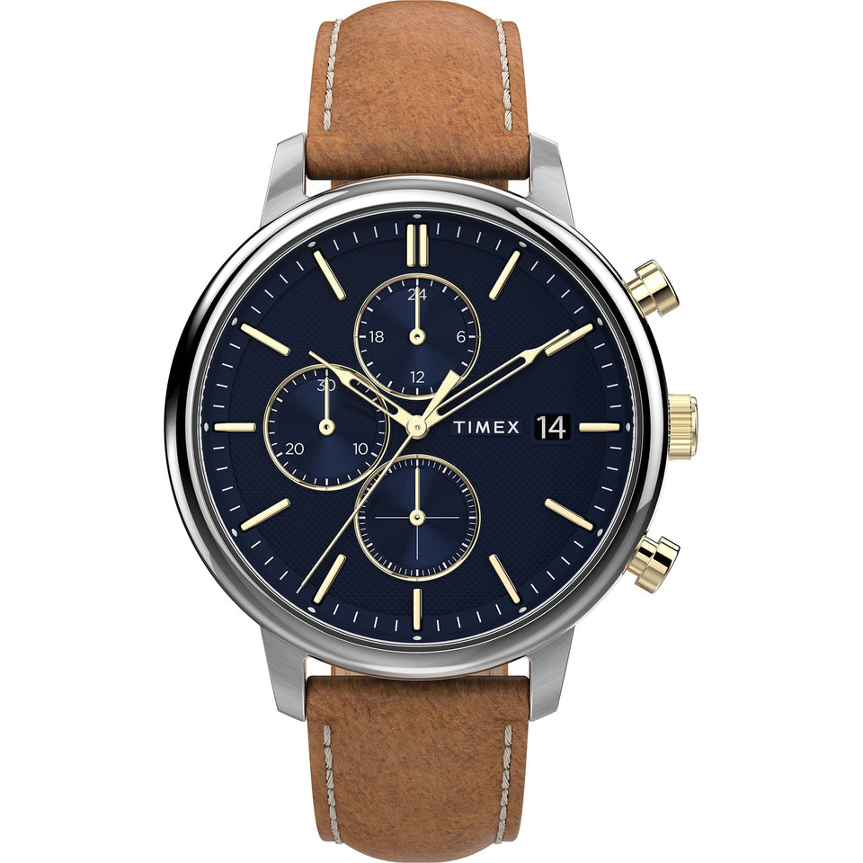 Timex Gents Chicago 45mm Blue Dial Chronograph Watch