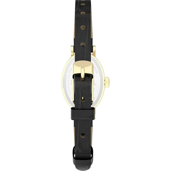 Timex Ladies Cavatina Gold Plated Black Strap Watch