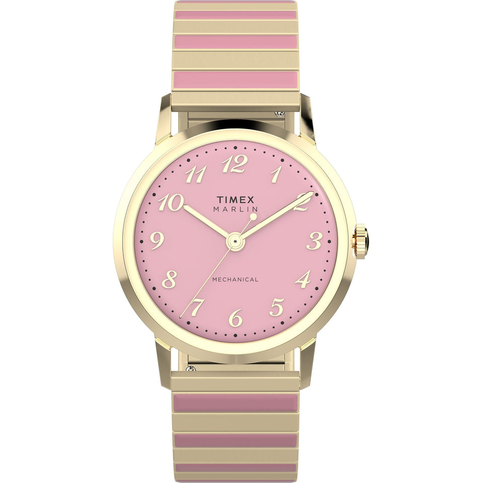 Timex Ladies Marlin Handwind 34mm Pink & Gold Expander Watch