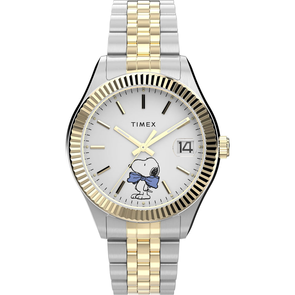 Timex Ladies Peanuts Legacy Bowtie 34mm Two Tone Watch