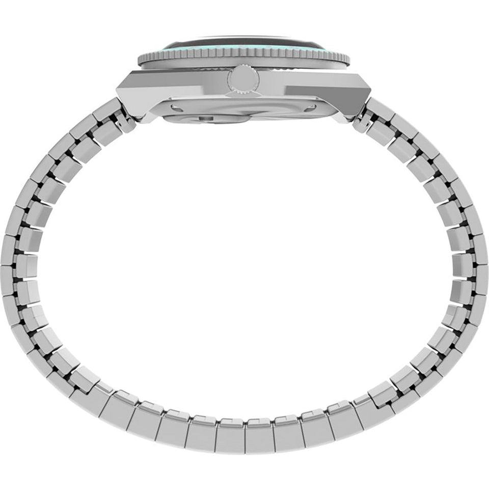 Timex Ladies Q Mini 30mm Blue Dial Expansion Strap Watch