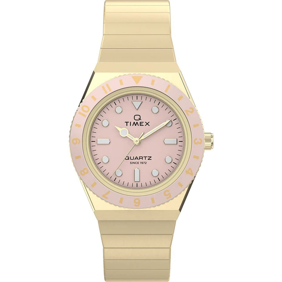 Timex Ladies Q Mini 30mm Pink Expansion Strap Watch