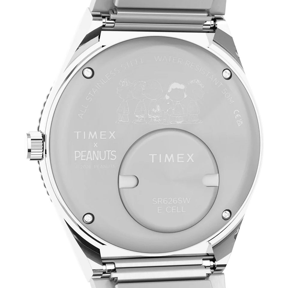 Timex Ladies Q Peanuts 36mm Blue Dial Watch