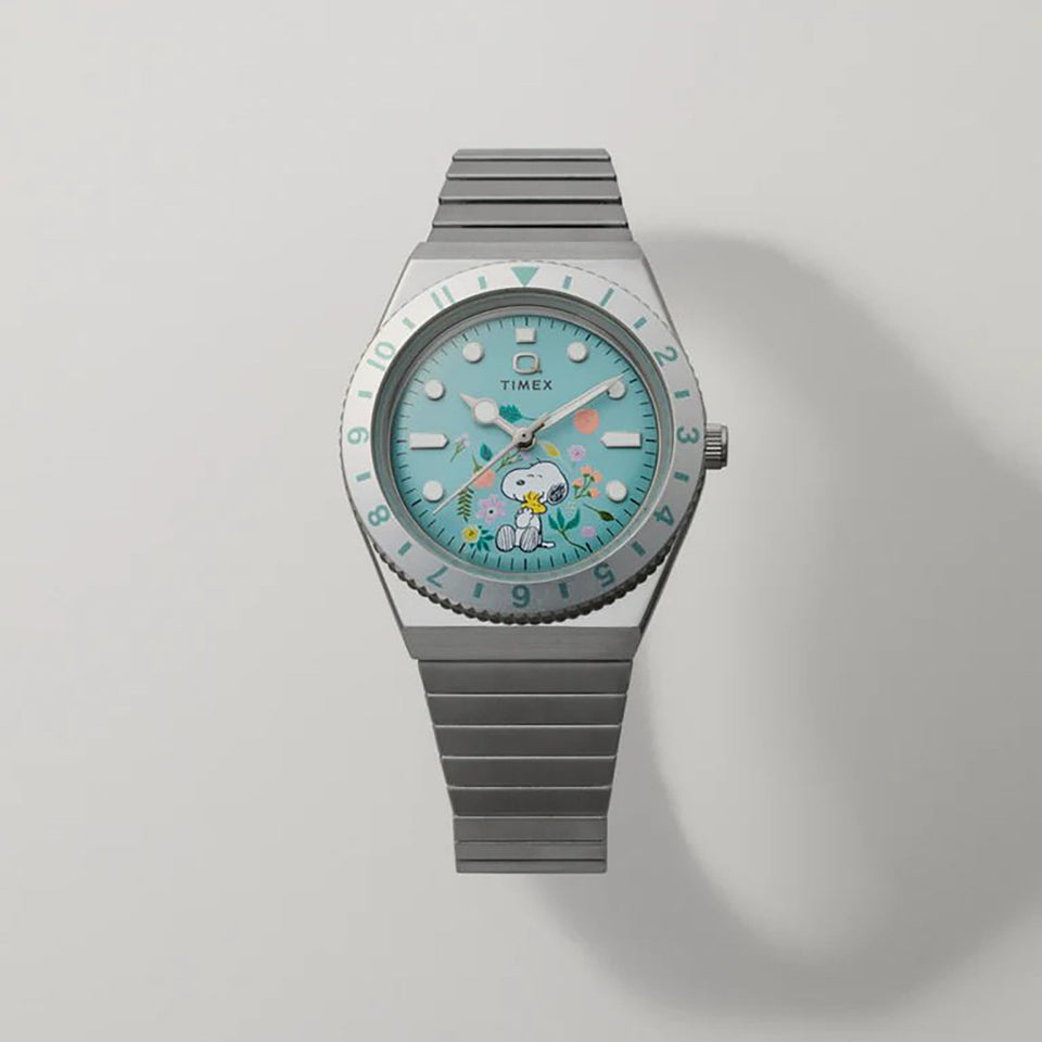 Timex Ladies Q Peanuts 36mm Blue Dial Watch