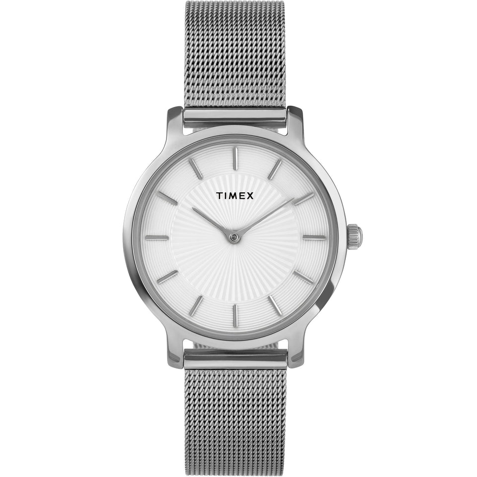 Timex Ladies Transcend 34mm Steel Mesh Bracelet Watch