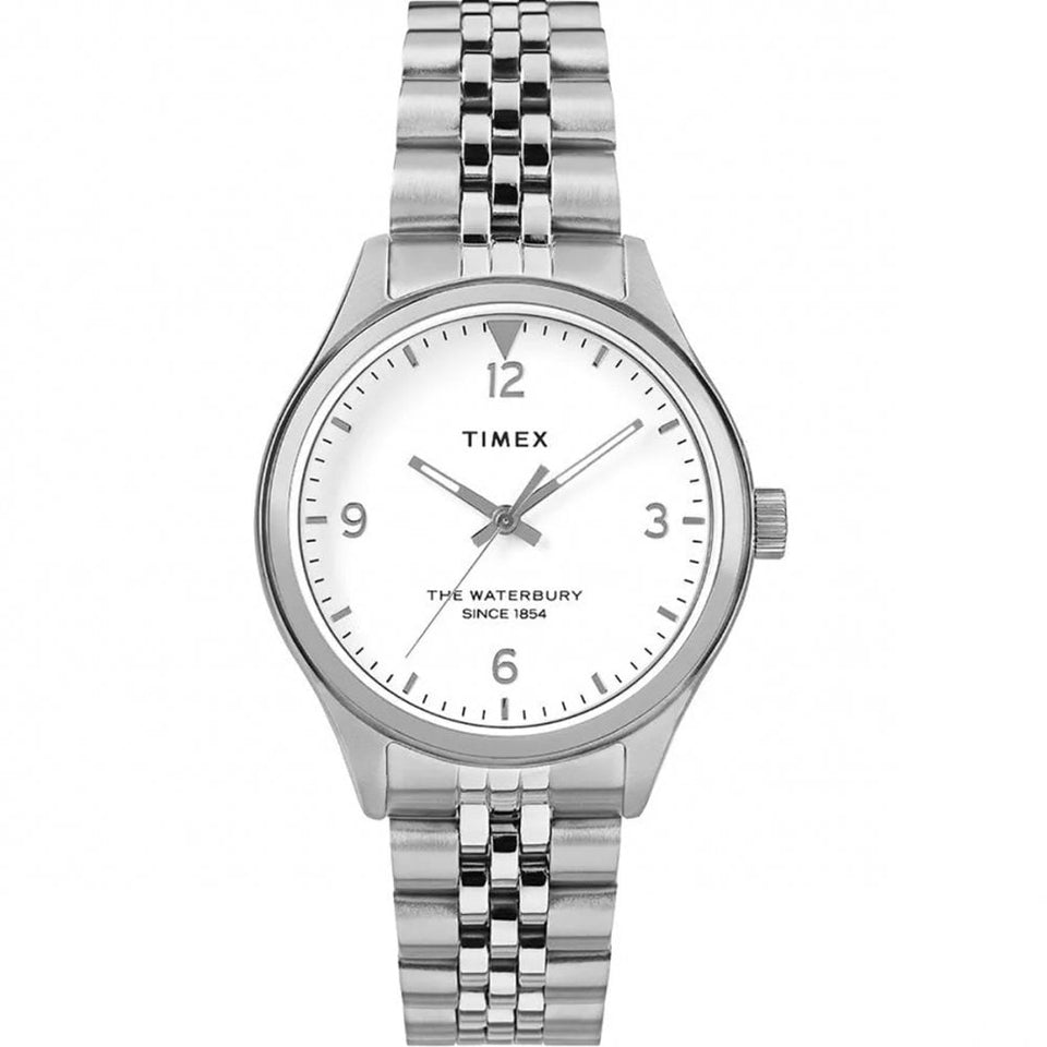 Timex Ladies Waterbury 34mm White Dial Watch