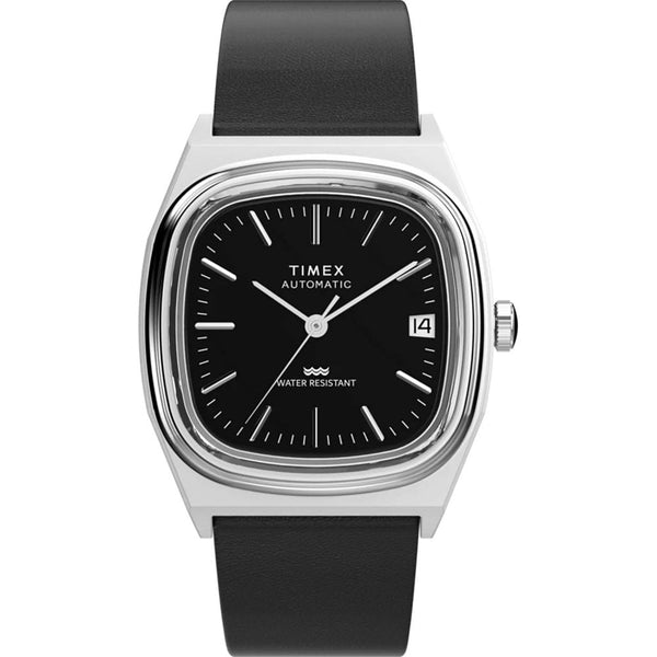 Timex Men's 34mm Automatic 1983 E Line Leather Strap Watch