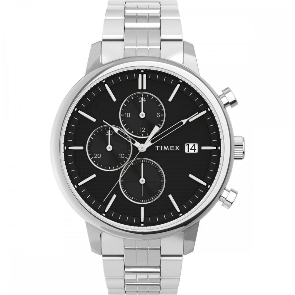 Timex Mens Chicago Chronograph 45mm Black Dial Watch