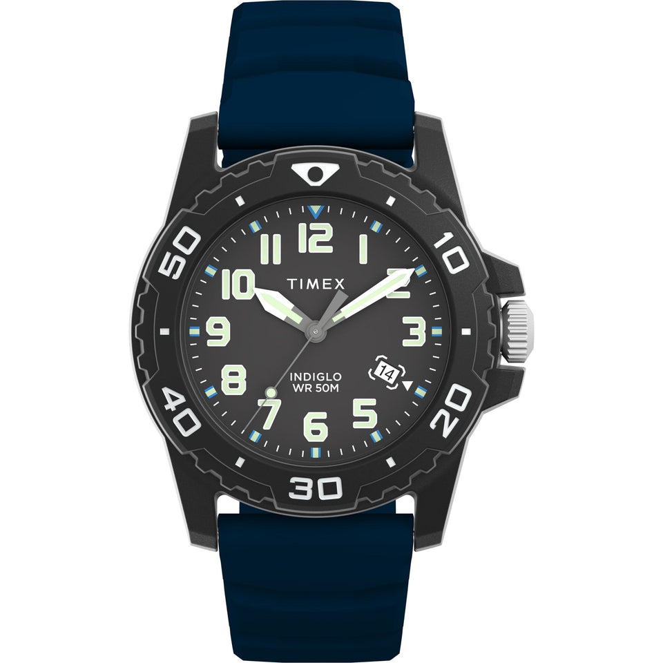 Timex Mens Diver Style 42mm Blue Strap Watch