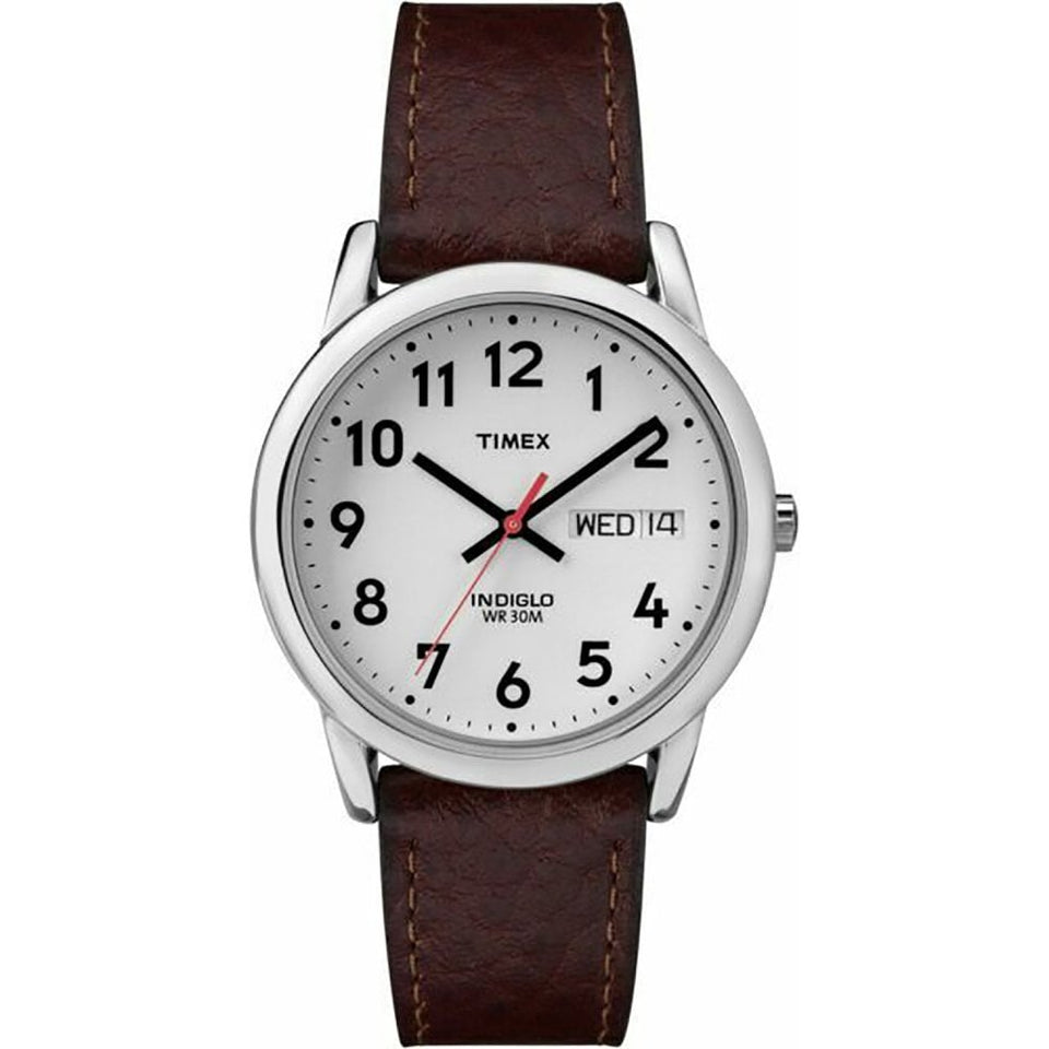 Timex Men's Easy Reader® 35mm Silver Dial Leather Watch