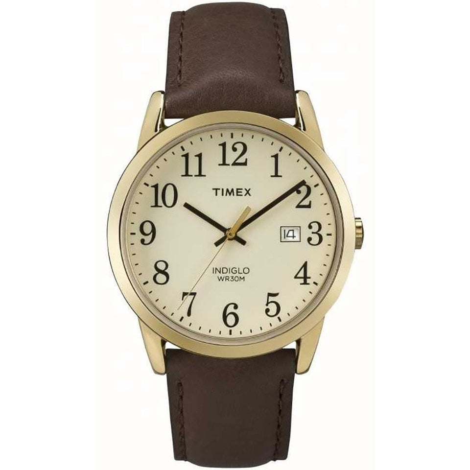 Timex Men's Easy Reader Indiglo Brown Strap Watch