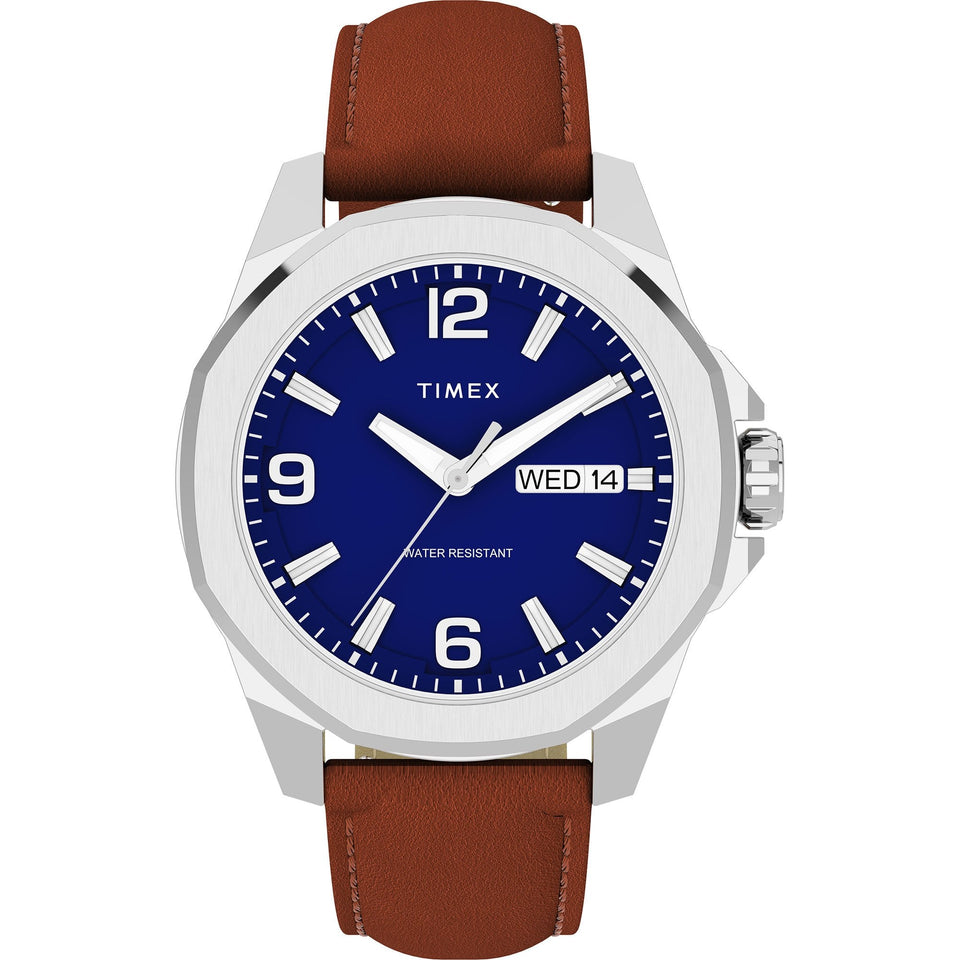 Timex Mens Essex Avenue 46mm Blue Dial Strap Watch