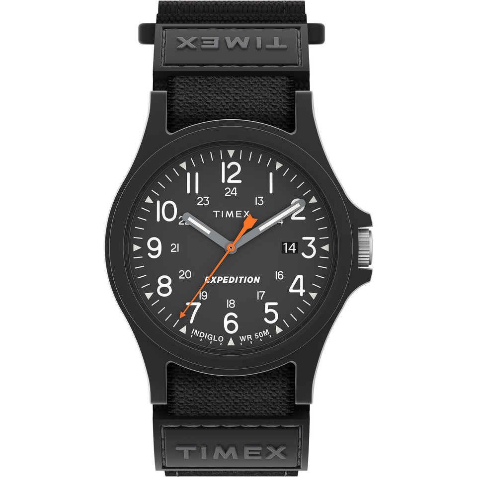 Timex Mens Expedition Acadia 40mm Black Fast Wrap Strap Watch