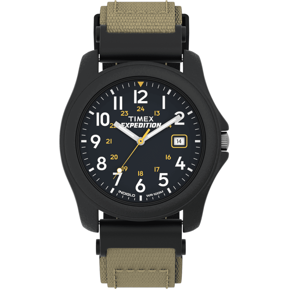 Timex Men's Expedition Camper® 39mm Black Dial Canvas Strap Watch