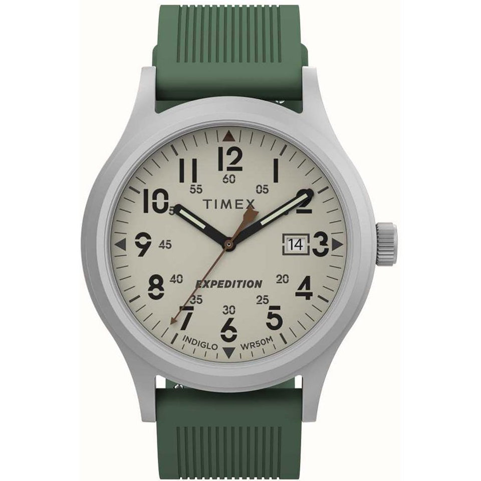 Timex Men's Expedition Scout® 40mm Cream Dial Rubber/Resin Watch