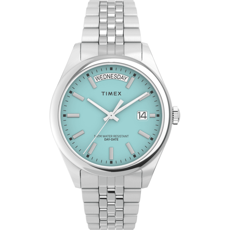 Timex Men's Legacy 36mm Blue Day & Date Bracelet Watch