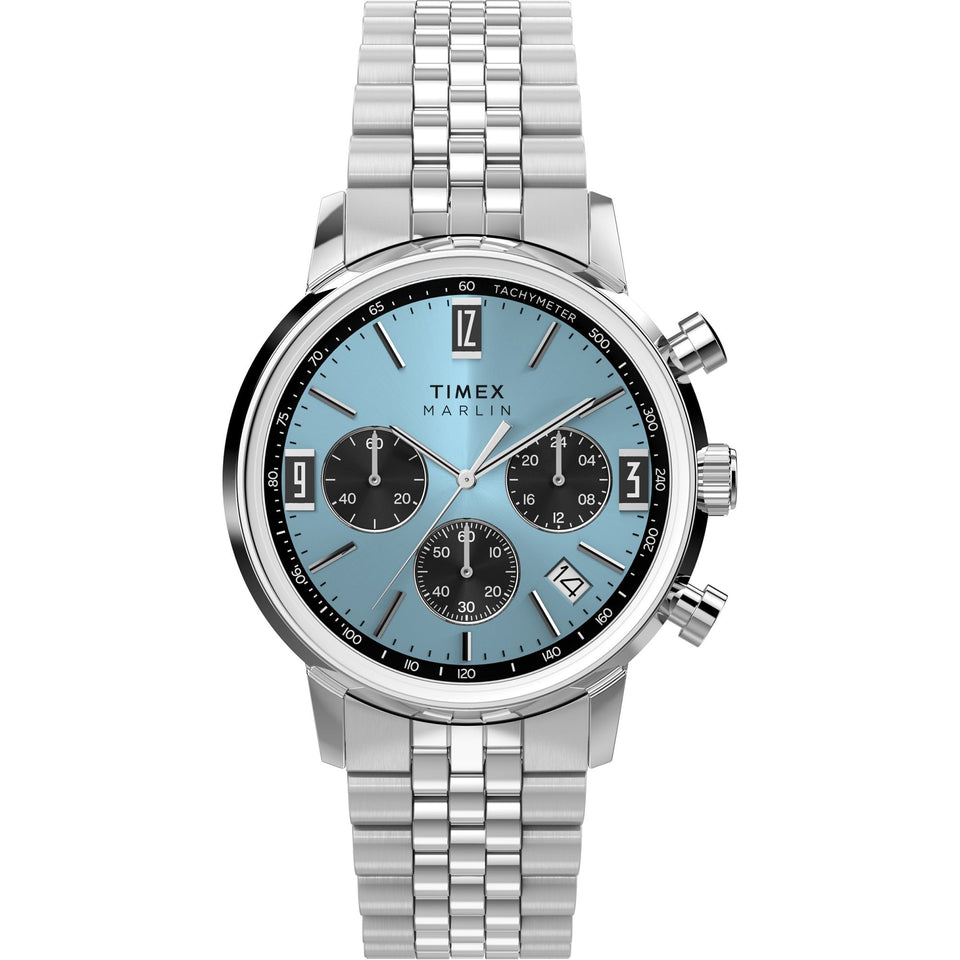 Timex Mens Marlin 40mm Ice Blue Dial Chronograph Watch