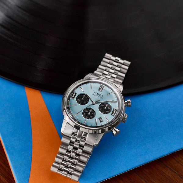 Timex Mens Marlin 40mm Ice Blue Dial Chronograph Watch