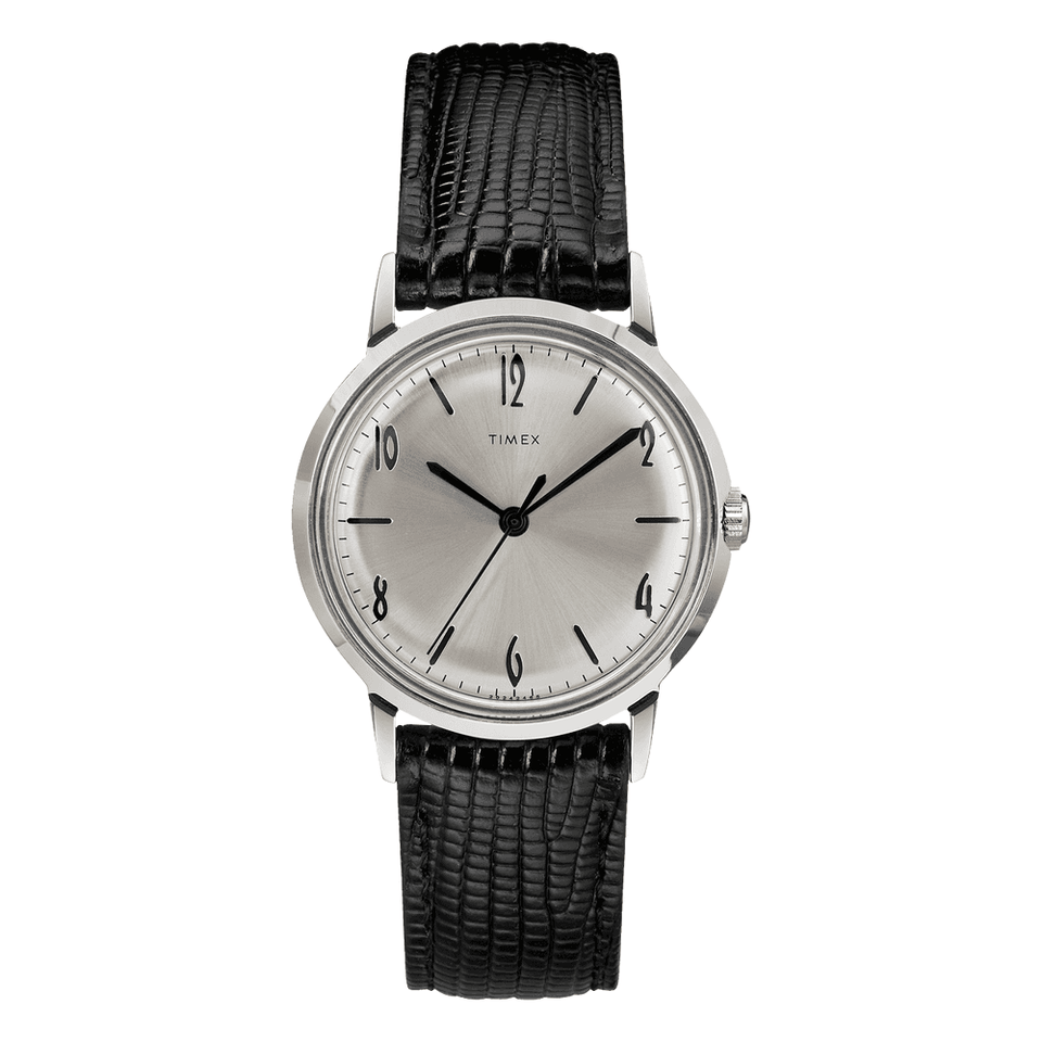 Timex Men's Marlin® Hand-Wound 34mm Leather Strap Watch