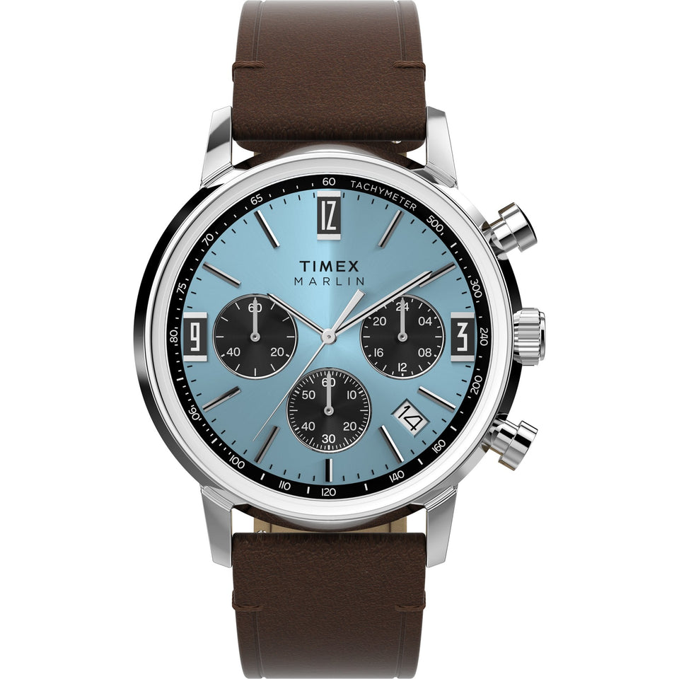 Timex Mens Marlin Ice Blue Dial 40mm Chronograph Watch
