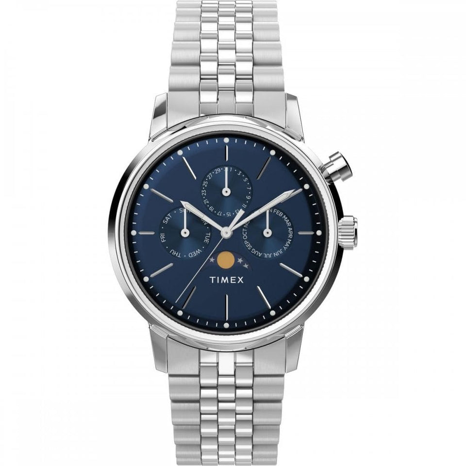 Timex Men's Marlin® Moonphase 40mm Blue Dial Watch