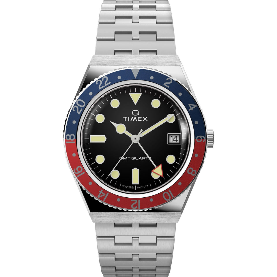 Timex Mens Q 1970's Reissue GMT 38mm Watch