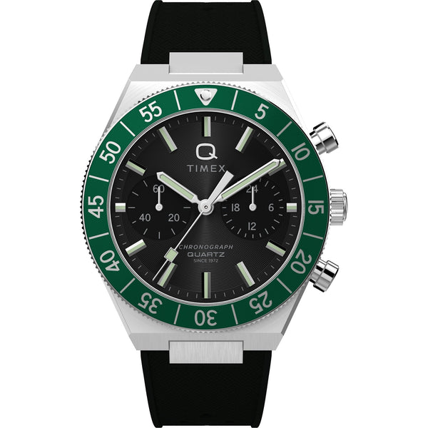 Timex Mens Q Continental 40mm Chronograph Strap Watch