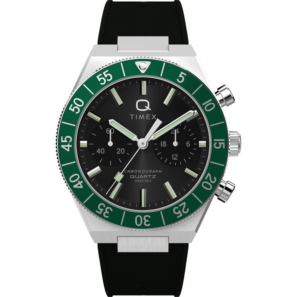 Timex Mens Q Continental 40mm Chronograph Strap Watch
