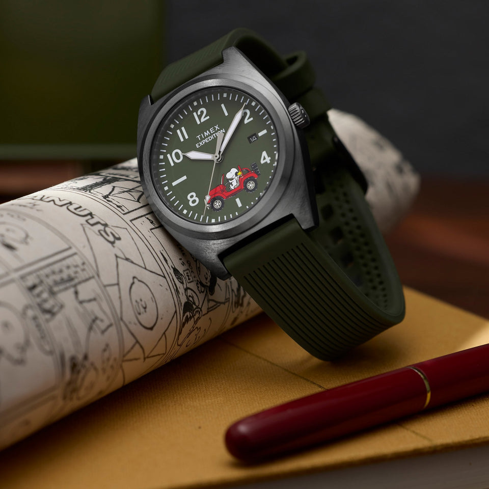 Timex Mens Snoopy Expedition Road Trip 39mm Green Watch