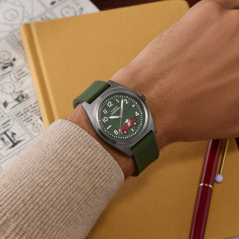 Timex Mens Snoopy Expedition Road Trip 39mm Green Watch