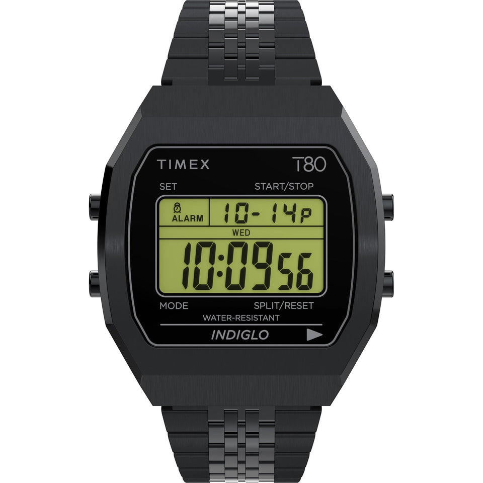 Timex Mens T80 36mm Black Retro Watch