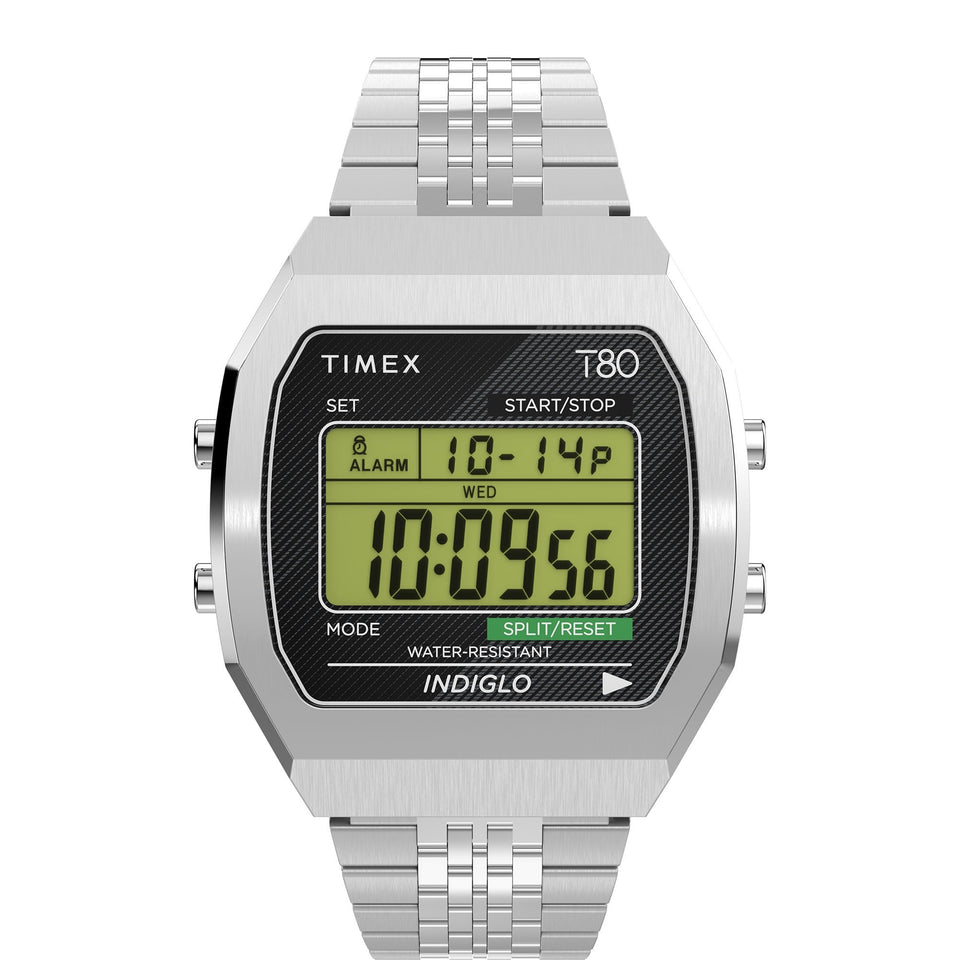 Timex Mens T80 Retro 36mm Digital Bracelet Watch
