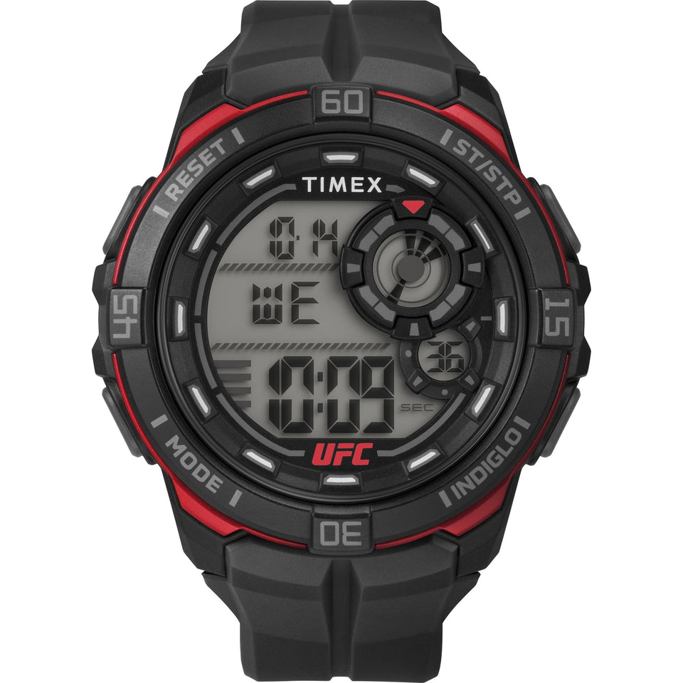 Timex Mens UFC Rush Black and Red 52mm Digital Watch