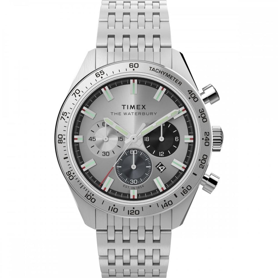 Timex Mens Waterbury 41mm Silver Dial Watch