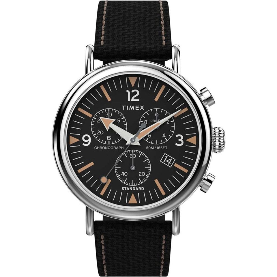 Timex Men's Waterbury Black Fabric Strap Chronograph Watch